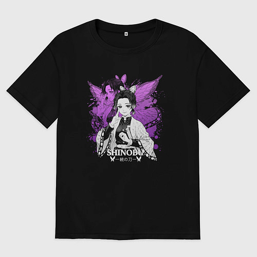 Мужская футболка оверсайз Шинобу кочо - y2k / Черный – фото 1