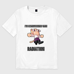 Футболка оверсайз мужская Neco Arc - I contaminated with Radiation - English, цвет: белый