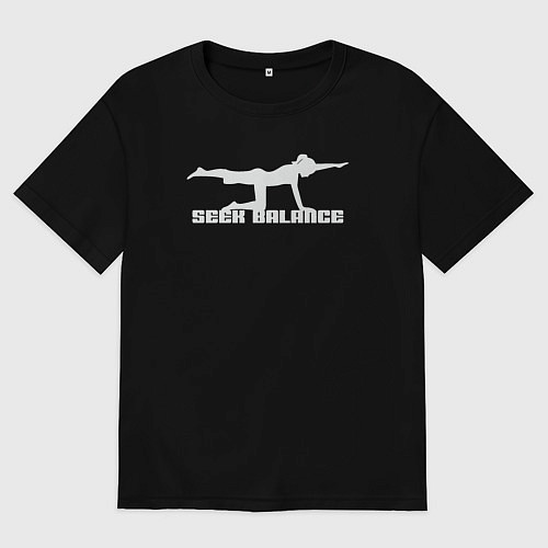 Мужская футболка оверсайз Искать баланс / Черный – фото 1