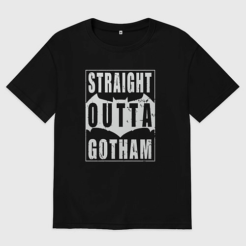 Мужская футболка оверсайз Прямиком из Готэма / Черный – фото 1