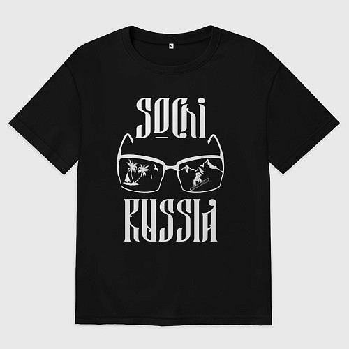 Мужская футболка оверсайз Курорт Сочи темные ночи / Черный – фото 1