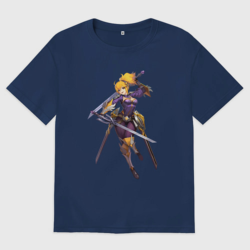 Мужская футболка оверсайз Фанни / Тёмно-синий – фото 1