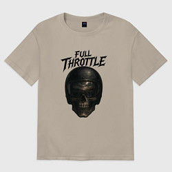Мужская футболка оверсайз Full throttle Череп мотоциклиста
