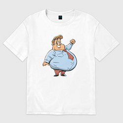 Футболка оверсайз мужская Толстяк, цвет: белый
