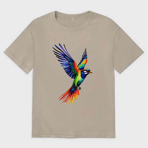 Мужская футболка оверсайз The blue raven / Миндальный – фото 1