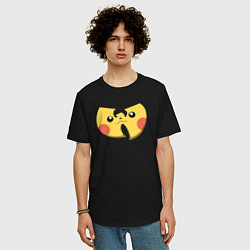 Футболка оверсайз мужская Wu-tang Pikachu, цвет: черный — фото 2
