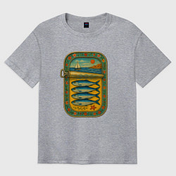 Мужская футболка оверсайз Консервы - сардины и море