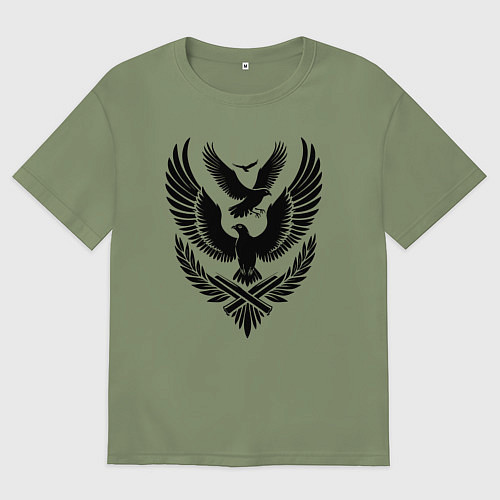 Мужская футболка оверсайз Три летящих птицы / Авокадо – фото 1