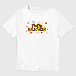 Мужская футболка оверсайз Пушистый хэллоуин