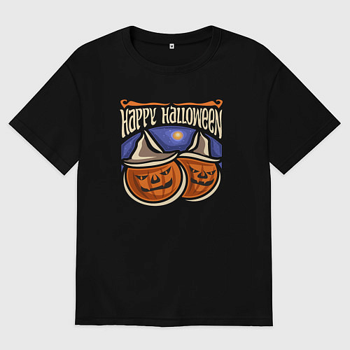 Мужская футболка оверсайз Классного хэллоуина / Черный – фото 1