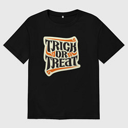 Футболка оверсайз мужская Гадость или сладость, цвет: черный