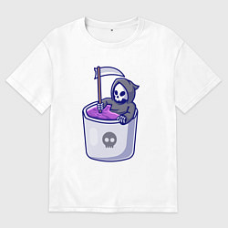 Футболка оверсайз мужская Ванна смерти, цвет: белый