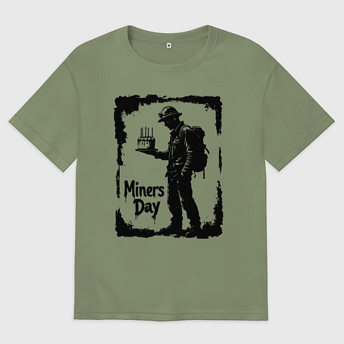 Мужская футболка оверсайз Шахтерский праздник / Авокадо – фото 1