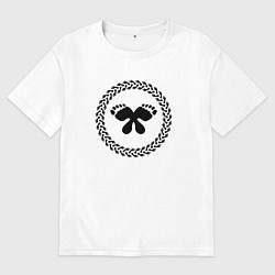 Футболка оверсайз мужская Круговой орнамент из следов, цвет: белый