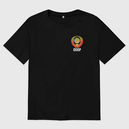 Мужская футболка оверсайз Герб СССР как оберег / Черный – фото 1