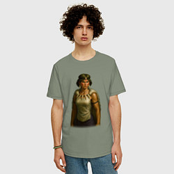 Футболка оверсайз мужская Принцесса Мононоке реализм, цвет: авокадо — фото 2