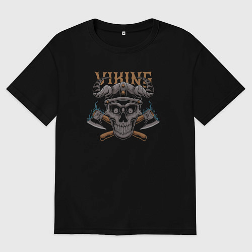Мужская футболка оверсайз Viking warrior / Черный – фото 1
