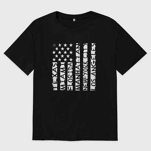 Мужская футболка оверсайз USA style / Черный – фото 1