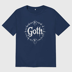 Футболка оверсайз мужская Печать гота, цвет: тёмно-синий