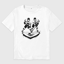 Мужская футболка оверсайз Хоккейная дуэль