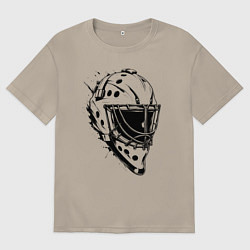 Мужская футболка оверсайз Черная вратарская маска