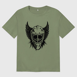 Мужская футболка оверсайз Крылатая хоккейная маска