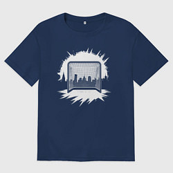 Мужская футболка оверсайз Уличная хоккейная рамка