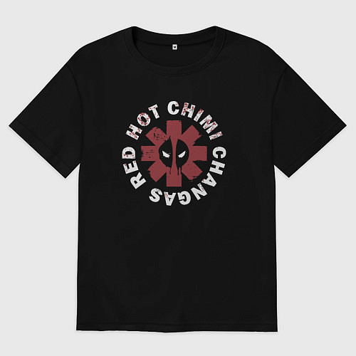 Мужская футболка оверсайз Red hot chimi changas / Черный – фото 1