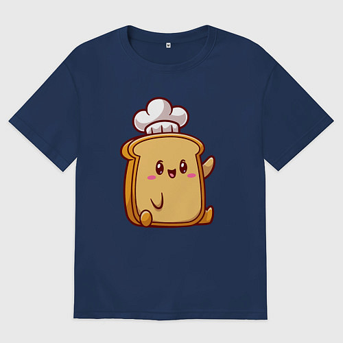 Мужская футболка оверсайз Повар хлебушек / Тёмно-синий – фото 1