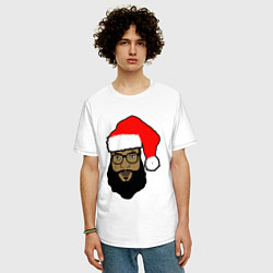 Футболка оверсайз мужская Black Santa, цвет: белый — фото 2