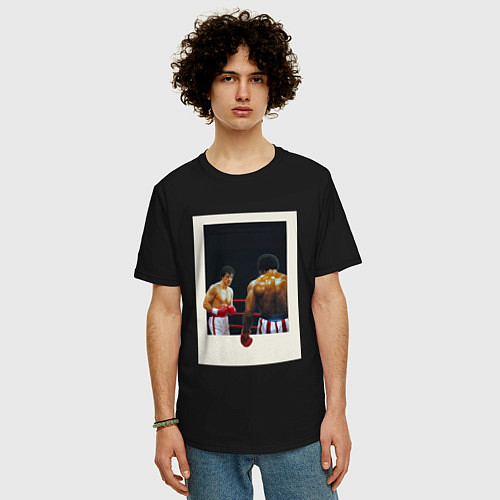 Мужская футболка оверсайз Рокки / Черный – фото 3