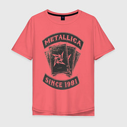 Футболка оверсайз мужская Metallica: since 1981, цвет: коралловый