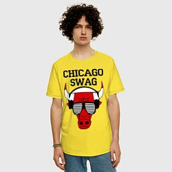Футболка оверсайз мужская Chicago SWAG, цвет: желтый — фото 2