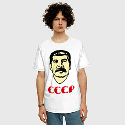 Футболка оверсайз мужская Сталин: СССР, цвет: белый — фото 2