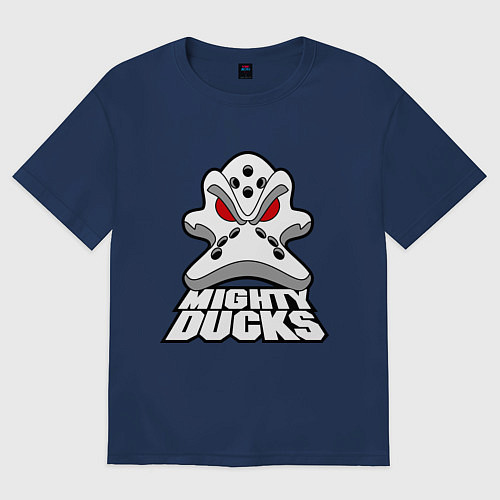 Мужская футболка оверсайз HC Anaheim Ducks / Тёмно-синий – фото 1