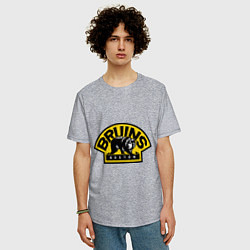 Футболка оверсайз мужская HC Boston Bruins Label, цвет: меланж — фото 2