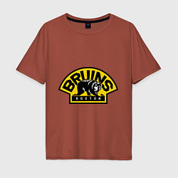 Футболка оверсайз мужская HC Boston Bruins Label, цвет: кирпичный