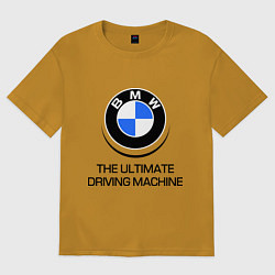 Футболка оверсайз мужская BMW Driving Machine, цвет: горчичный