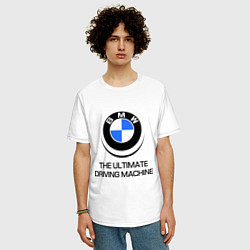 Футболка оверсайз мужская BMW Driving Machine, цвет: белый — фото 2