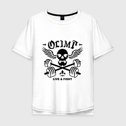 Футболка оверсайз мужская Olimp Live & Fight, цвет: белый