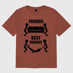 Футболка оверсайз мужская Best friends, цвет: кирпичный