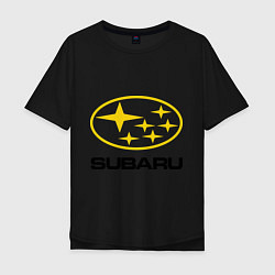 Футболка оверсайз мужская Subaru Logo, цвет: черный