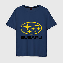 Футболка оверсайз мужская Subaru Logo, цвет: тёмно-синий