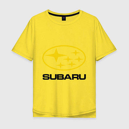 Мужская футболка оверсайз Subaru Logo / Желтый – фото 1