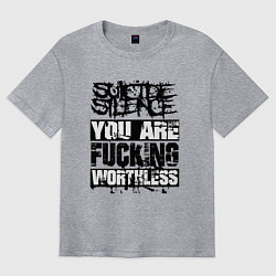 Футболка оверсайз мужская Suicide Silence: You are Fucking, цвет: меланж