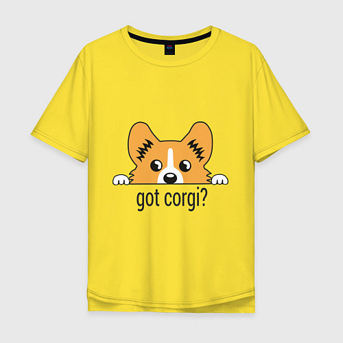 Мужская футболка оверсайз Got Corgi / Желтый – фото 1