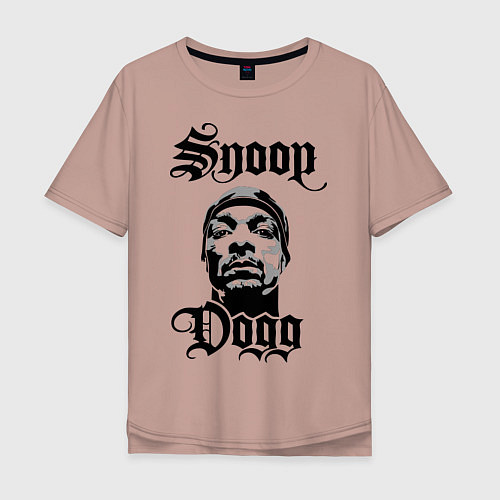 Мужская футболка оверсайз Snoop Dogg Face / Пыльно-розовый – фото 1
