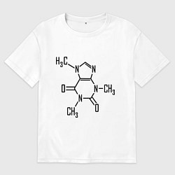 Футболка оверсайз мужская Кофеин формула, цвет: белый