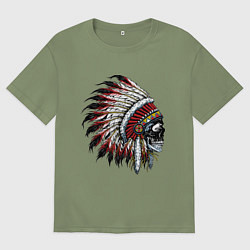 Мужская футболка оверсайз Индеец