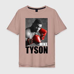 Футболка оверсайз мужская Mike Tyson, цвет: пыльно-розовый
